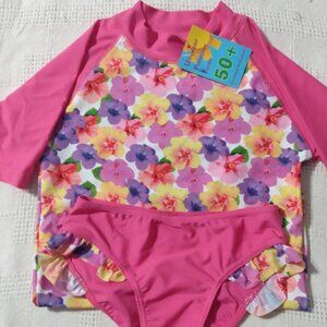 NEW-Girls UV 50+ tankini bathing suit